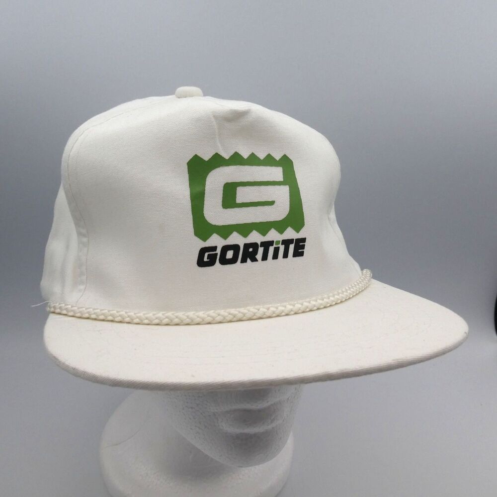 Vintage Gortite Snapback Hat Yupoong Showcase Made in Korea White Rope Cap 80s